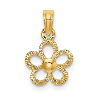 14k Yellow Gold 2-D Mini Daisy Flower Pendant