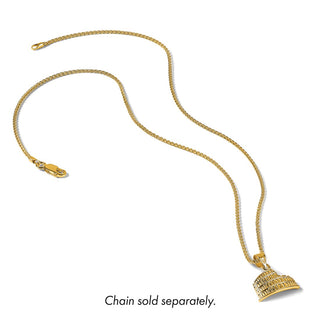 14k Yellow Gold Texture and 2-D Coliseum Charm