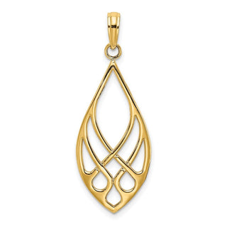 14k Yellow Gold Celtic Knot Teardrop Pendant