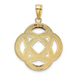14k Yellow Gold Large Celtic Eternity Knot Circle Pendant