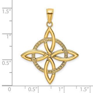 14k Yellow Gold Large Celtic Eternity Knot Pendant