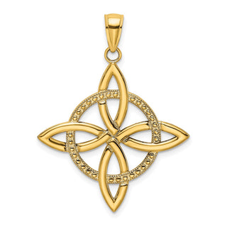 14k Yellow Gold Large Celtic Eternity Knot Pendant