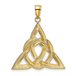 14k Yellow Gold Polished Large Celtic Trinity Knot Pendant