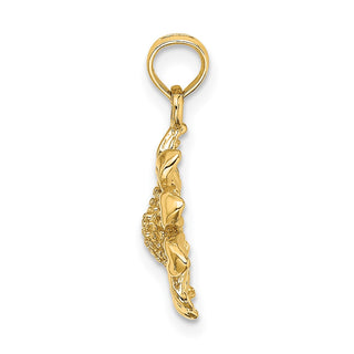 14k Yellow Gold 2-D Sunflower Pendant