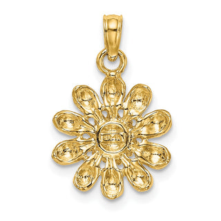 14k Yellow Gold 2-D Sunflower Pendant