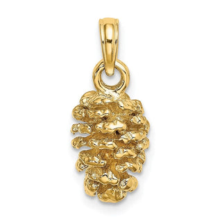 14k Yellow Gold 3D Pinecone Pendant