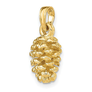 14k Yellow Gold 3D Pinecone Pendant