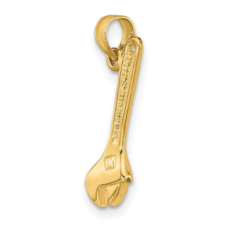 14k Yellow Gold 3-D Adjustable Wrench Pendant