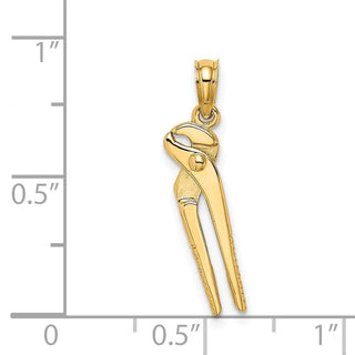 14k Yellow Gold 3-D Moveable Pliers Pendant