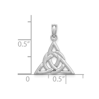 14k White Gold Celtic Trinity Knot Pendant