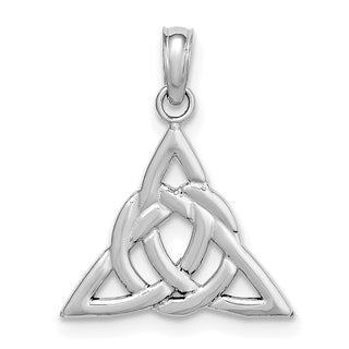 14k White Gold Celtic Trinity Knot Pendant