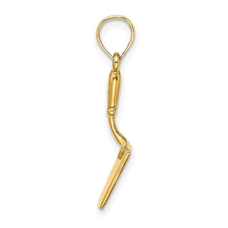 14k Yellow Gold 3-D Concrete Tool Spatula Pendant