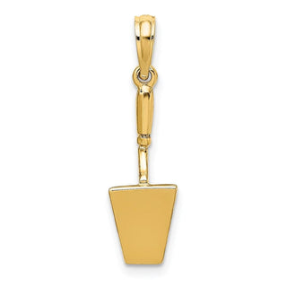 14k Yellow Gold 3-D Concrete Tool Spatula Pendant