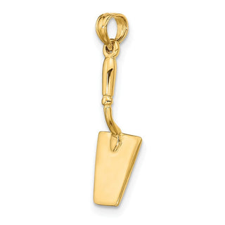 14k Yellow Gold 3-D Concrete Tool Spatula Pendant