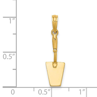14k Yellow Gold 3-D Concrete Tool Spatula Pendant