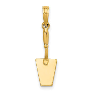 14k Yellow Gold 3-D Concrete Tool Spatula Pendant