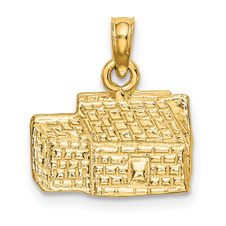 14k Yellow Gold 3-D Kings Arms Tavern Williamsburg, Va Pendant