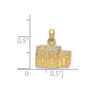14k Yellow Gold 3-D Kings Arms Tavern Williamsburg, Va Pendant