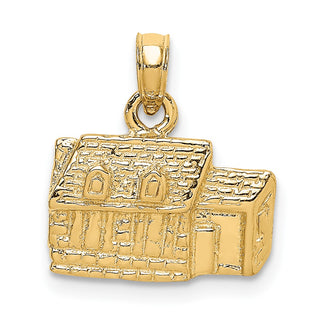 14k Yellow Gold 3-D Kings Arms Tavern Williamsburg, Va Pendant