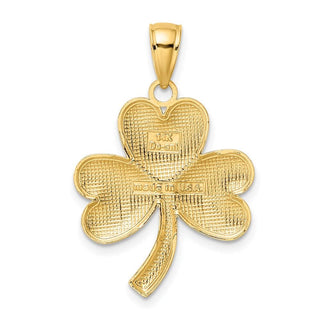 14k Yellow Gold 3-Leaf Clover Pendant