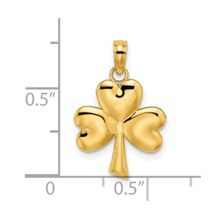 14k Yellow Gold 3-Leaf Clover Pendant