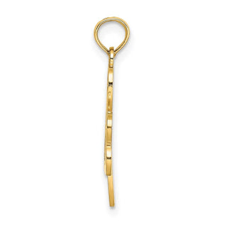 14k Yellow Gold Filigree 3-Leaf Clover Pendant