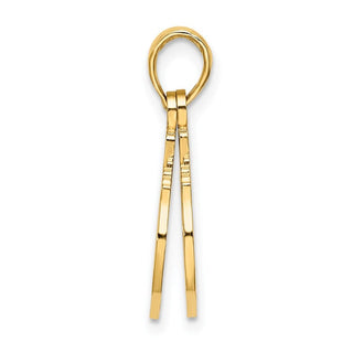 14k Yellow Gold 2-Piece Handcuffs Pendant K7253