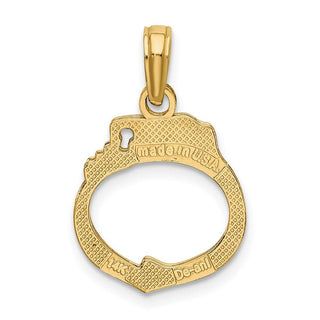 14k Yellow Gold 2-Piece Handcuffs Pendant K7253