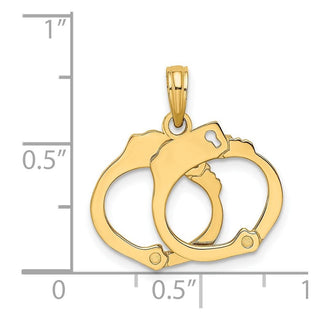 14k Yellow Gold 2-Piece Handcuffs Pendant K7253
