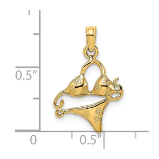 14k Yellow Gold Bikini Bathing Suit Pendant