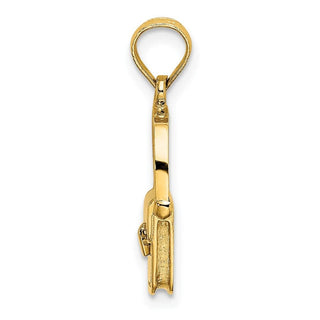 14k Yellow Gold 3-D Moveable Polished Purse Pendant