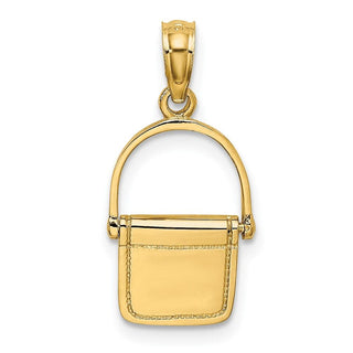 14k Yellow Gold 3-D Moveable Polished Purse Pendant