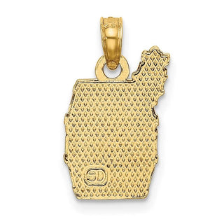 14k Yellow Gold 2-D Wine Barrel With Grapes Pendant