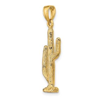 14k Yellow Gold 3-D Saguaro Cactus Pendant