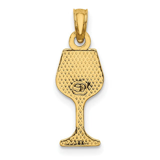 14k Yellow Gold Wine Glass Pendant