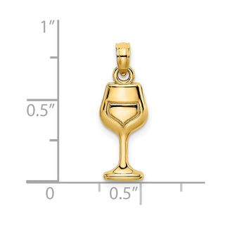 14k Yellow Gold Wine Glass Charm