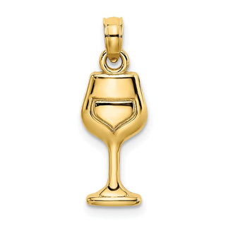 14k Yellow Gold Wine Glass Pendant