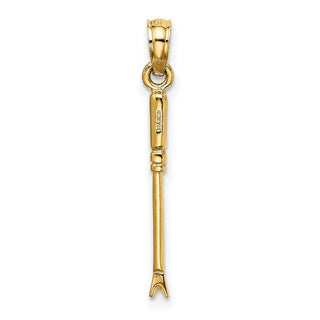 14k Yellow Gold 3-D Weeding Garden Tool Pendant