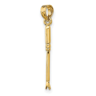 14k Yellow Gold 3-D Weeding Garden Tool Pendant