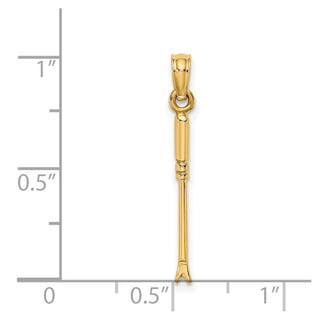 14k Yellow Gold 3-D Weeding Garden Tool Pendant