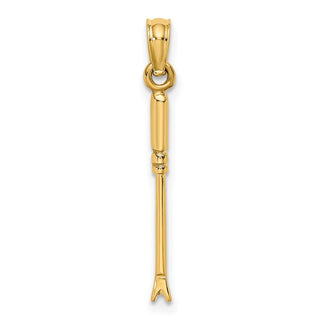 14k Yellow Gold 3-D Weeding Garden Tool Pendant