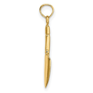14k Yellow Gold 3-D Trowel Garden Tool Pendant