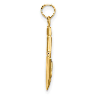 14k Yellow Gold 3-D Trowel Garden Tool Pendant
