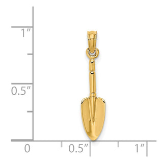 14k Yellow Gold 3-D Trowel Garden Tool Pendant