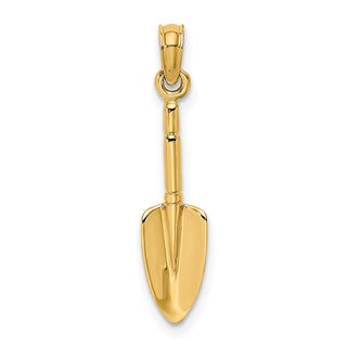 14k Yellow Gold 3-D Trowel Garden Tool Pendant
