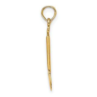 14k Yellow Gold 3-D Polished Shovel Garden Tool Pendant
