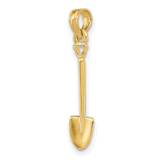 14k Yellow Gold 3-D Polished Shovel Garden Tool Pendant