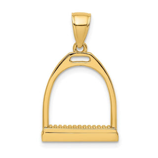 14k Yellow Gold 3-D and Polished Large Horse Stirrup Pendant