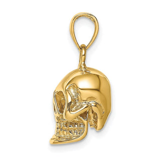 14k Yellow Gold 3-D Skull Pendant