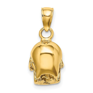 14k Yellow Gold 3-D Skull Pendant